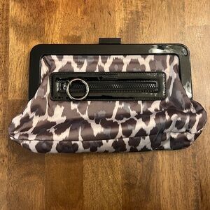 LeSportsac Boutique Black and Gray Clutch Leopard print Y2K vintage clutch